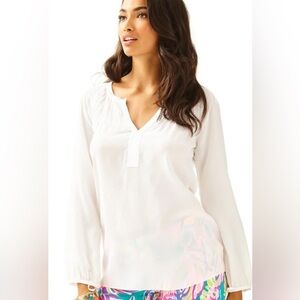 Lilly Pulitzer Nadia Top Resort White Size Medium NWT